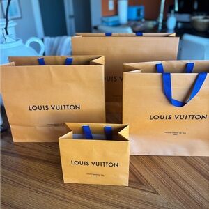 Louis Vuitton Orange and Blue Shopping Bags